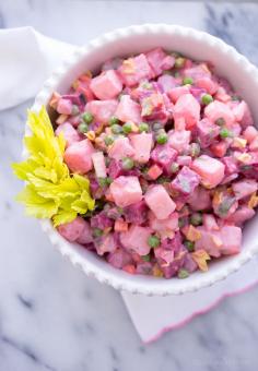 Beet and Potato Salad (Salade Russe) | @tasteLUVnourish | #potatosalad #beets #light
