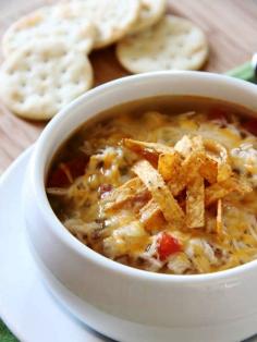 
                    
                        Slow-Cooker Chicken Tortilla Soup! I am going to have to make this soon! Time to buy a Thermos and begin stocking up on soup for winter :)!
                    
                