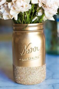 
                    
                        DIY Glitter Dipped Mason Jars- super versatile and absolutely gorgeous!
                    
                