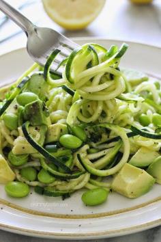 
                    
                        Spiralized Raw Zucchini Salad - AMAZING and no cooking required!
                    
                