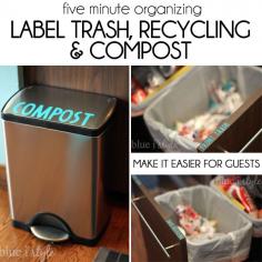 
                    
                        GREAT IDEA to label trash, recycling and compost! Having three garbage cans always caused confusion for our guests...not any more
                    
                