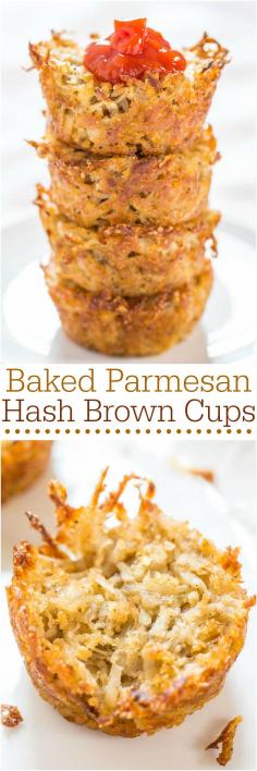 
                    
                        Baked Parmesan Hash Brown Cups - Easiest hash browns ever! No stovetop flipping! A great side dish, fun party food, or game day snack!!
                    
                