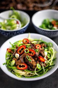 
                    
                        Slow cooker Chinese Pulled Beef with courgette noodles | Supergolden Bakes
                    
                