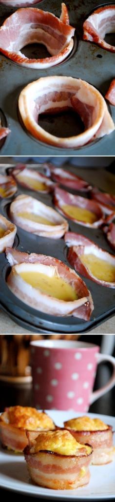 
                    
                        Cup bacon and eggs together for convenient breakfast bites. | 35 Clever Food Hacks That Will Change Your Life
                    
                
