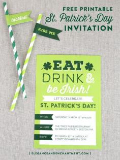 
                    
                        Free Customizable St. Patrick's Day Party Invitations from Elegance and Enchantment
                    
                