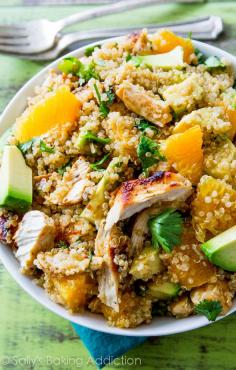 
                    
                        A hearty, healthy salad recipe with creamy avocado, nutty quinoa, chicken, fresh cilantro, and lots of bright citrus flavors. The perfect light dinner or easy lunch!
                    
                
