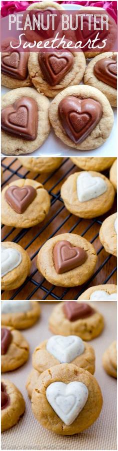 
                    
                        My favorite soft-baked and extra thick peanut butter cookie recipe with heart shaped chocolates.
                    
                