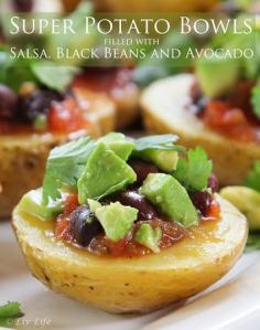 
                    
                        Super Potato Bowls with Salsa, Black Beans and Avocado
                    
                