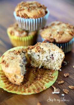
                    
                        Easy banana oat muffins. Great for breakfast on the go, and they freeze beautifully! #recipe #muffin #oat skiptomylou.org
                    
                