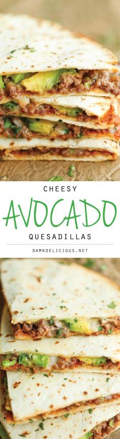 
                    
                        Cheesy Avocado Quesadillas - Easy, no-fuss quesadillas that are perfectly crisp and amazingly cheesy. An absolute must for those busy weeknights!
                    
                