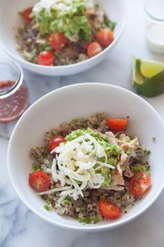 
                    
                        Quinoa Chicken Burrito Bowls / from www.whatsgabycook... (What's Gaby Cooking)
                    
                