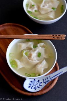 
                    
                        Shrimp and Pork Wonton Soup Recipe...Make easy Asian take-out at home! 174 calories and 3 Weight Watchers PP | cookincanuck.com #healthy
                    
                