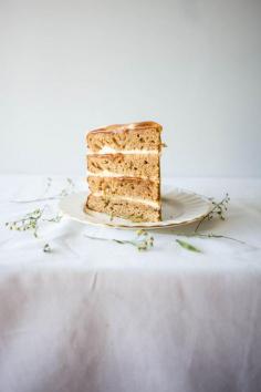 
                    
                        Banana and Honey Layer Cake with Salted Rum Caramel
                    
                
