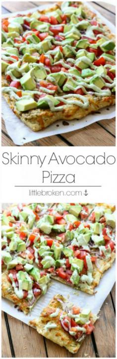 
                    
                        Thin crust baked puff pastry topped with delicious pesto, avocado, tomatoes, and avocado sauce | littlebroken.com Katya | Little Broken
                    
                