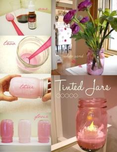 Easy to follow tutorial on how to tint mason jars. Custom colors for every project!