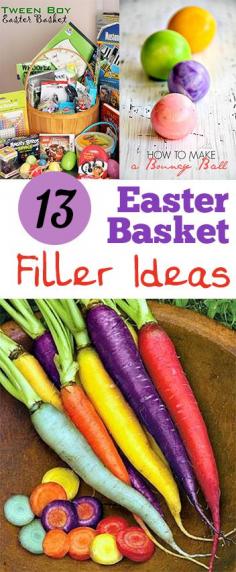 
                    
                        13 Easter Basket Filler Ideas. Great ideas for Easter Basket fillers for all ages..
                    
                