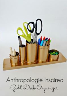 
                    
                        Anthropologie Inspired Gold Pencil Holder - Desk Organizer  |  View From The Fridge
                    
                