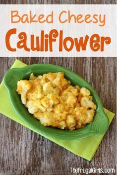 
                    
                        Baked Cheesy Cauliflower Recipe! ~ from TheFrugalGirls.com ~ here's a simple and delicious vegetable dinner side that everyone will love!
                    
                