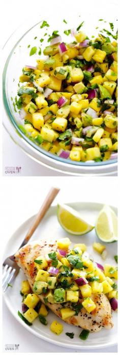 
                    
                        Grilled Chicken with Pineapple Avocado Salsa -- the perfect fresh and tasty dinner!
                    
                