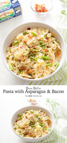 
                    
                        Brown Butter Pasta with Asparagus & Bacon from thelittlekitchen.net #kitchenconvo
                    
                
