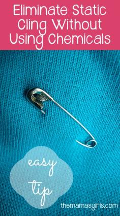 FASHION TIP: use safety pins to eliminate static cling. Who knew? #solutions #tips From The Mama's Girls blog.