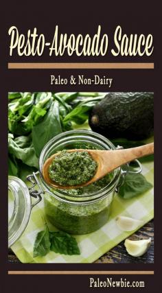 
                    
                        A quick, easy and flavor-packed pesto sauce to brighten any dish. Made just a little creamier and “cheesier” with ripe avocado. No dairy, all paleo!
                    
                