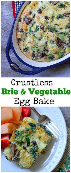 
                    
                        Crustless Brie & Vegetable Egg Bake #breakfast #brunch #recipe
                    
                