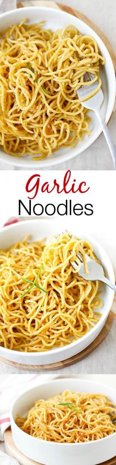 
                    
                        Garlic noodles – garlicky and buttery noodles with Parmesan cheese. SO easy and delicious you won't stop eating!! | rasamalaysia.com
                    
                