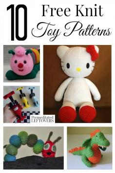 
                    
                        10 Free Knit Toy Patterns including knit animal patterns, knit cars, knit Hello Kitty and free knit baby and toddler toys patterns.
                    
                