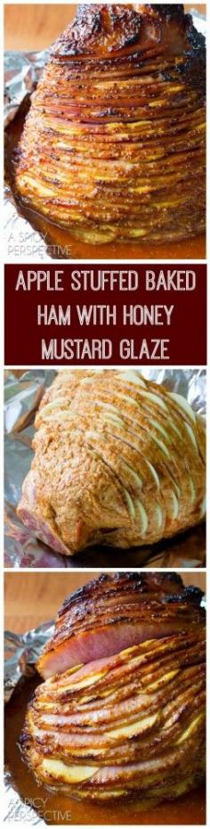 
                    
                        Baked Ham with Honey Mustard and Apples on ASpicyPerspective... #holiday #ham #easter
                    
                