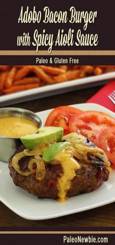 
                    
                        Hot beef burger with bits of bacon – topped with sautéed onions, cool avocados and an easy mayo-style aioli with a little kick. Crazy good!
                    
                