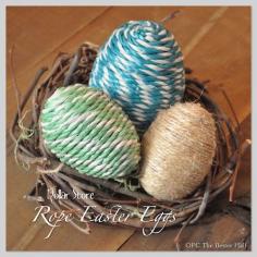 
                    
                        5 Minutes or Less: 5 Dollar Store Easter Decor Ideas, including rope eggs!
                    
                