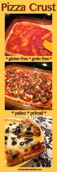 
                    
                        Gluten Free Pizza Crust- Au Naturale!  Coconut flour  tapioca flour. (Grain free  Paleo/Primal) By Jenny at www.AuNaturaleNut...
                    
                