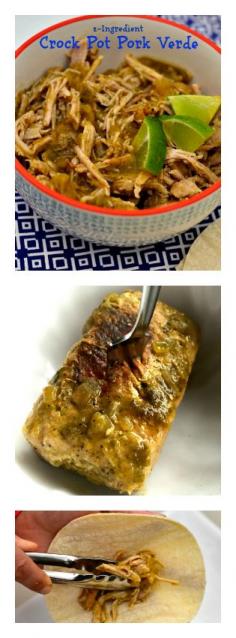 
                    
                        2-Ingredient Crock Pot Pork Verde ... start with a frozeon pork loin, dinner on the table in 4 hours. ReluctantEntertai...
                    
                