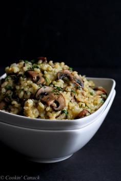 
                    
                        Toasted Brown Rice with Mushrooms and Thyme Recipe...Sometimes the best part of the meal are the side dishes. 56 calories and 1 Weights Watchers PP | cookincanuck.com #vegan #glutenfree
                    
                