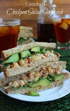 
                    
                        Loaded Chickpea Salad Sandwich is a complete meal with even more veggies and spices added. Quick to prepare and keeps great in the fridge or freezer.
                    
                