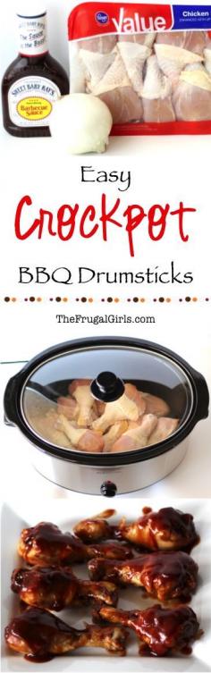 
                    
                        Easy Crockpot BBQ Chicken Drumsticks Recipe! ~ from TheFrugalGirls.com ~ this Slow Cooker barbecue dish is perfect for a weeknight dinner, Sunday lunch, or even Game Day!
                    
                