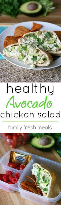 
                    
                        Healthy Avocado Chicken Salad Recipe - If you love chicken salad and avocados, then you are going to go ga-ga for this recipe!
                    
                