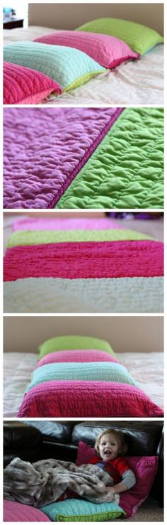 DIY Pillow Bed Tutorial – under 1hr with 4 pillows and pillow shams!