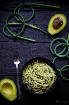 
                    
                        This Creamy Avocado Pasta with Garlic Scape Pesto is a healthy, vegetarian dinner the the entire family will love.
                    
                