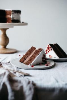 
                    
                        chocolate layer cake with cacao macadamia mousse + coconut whip
                    
                