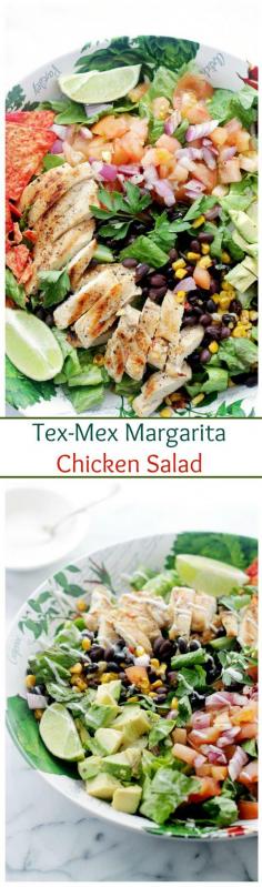 Tex-Mex Margarita Chicken Salad - I'm going to add a shot of tequila chicken marinated  & use a lime vinaigrette to lighten up the recipe