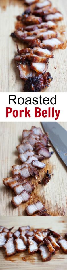 
                    
                        Chinese roasted pork belly - BEST pork belly or char siu ever. Marinated with honey, hoisin sauce, a zillion times better than Chinatown | rasamalaysia.com
                    
                