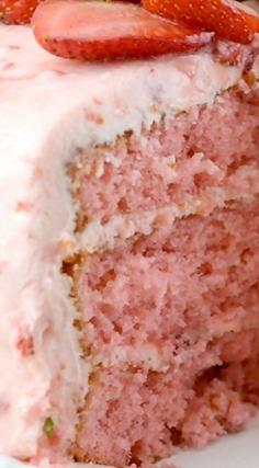 Strawberry Triple Layer Cake Recipe |