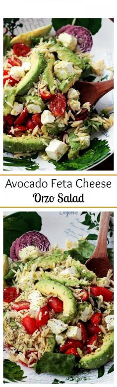 
                    
                        Bright, simple, and delicious appetizer salad with Avocados, Feta Cheese and Orzo.
                    
                
