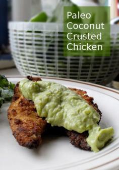 
                    
                        Coconut Crusted Chicken with Avocado Sauce (AIP version), autoimmune paleo diet
                    
                