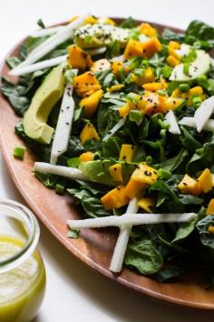 
                    
                        simple mango avocado salad with lime dressing // edible perspective
                    
                