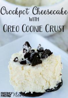 
                    
                        Who said the crockpot is just for soups, stews, or large cuts of meat? Now your handy crockpot can satisfy your sweet tooth like with this Crockpot Cheesecake with Oreo Cookie Crust recipe. Crockpot dessert recipes don't come much easier or more delicious than this.
                    
                