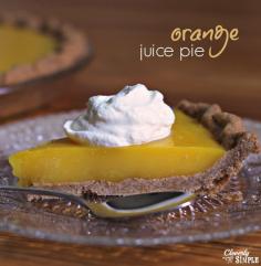 
                    
                        Get out the orange juice and make this homemade orange juice pie!
                    
                