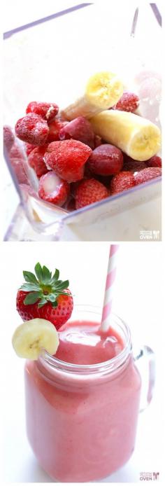 
                    
                        Strawberry Banana Smoothie -- a simple and delicious recipe for this classic favorite smoothie | gimmesomeoven.com
                    
                